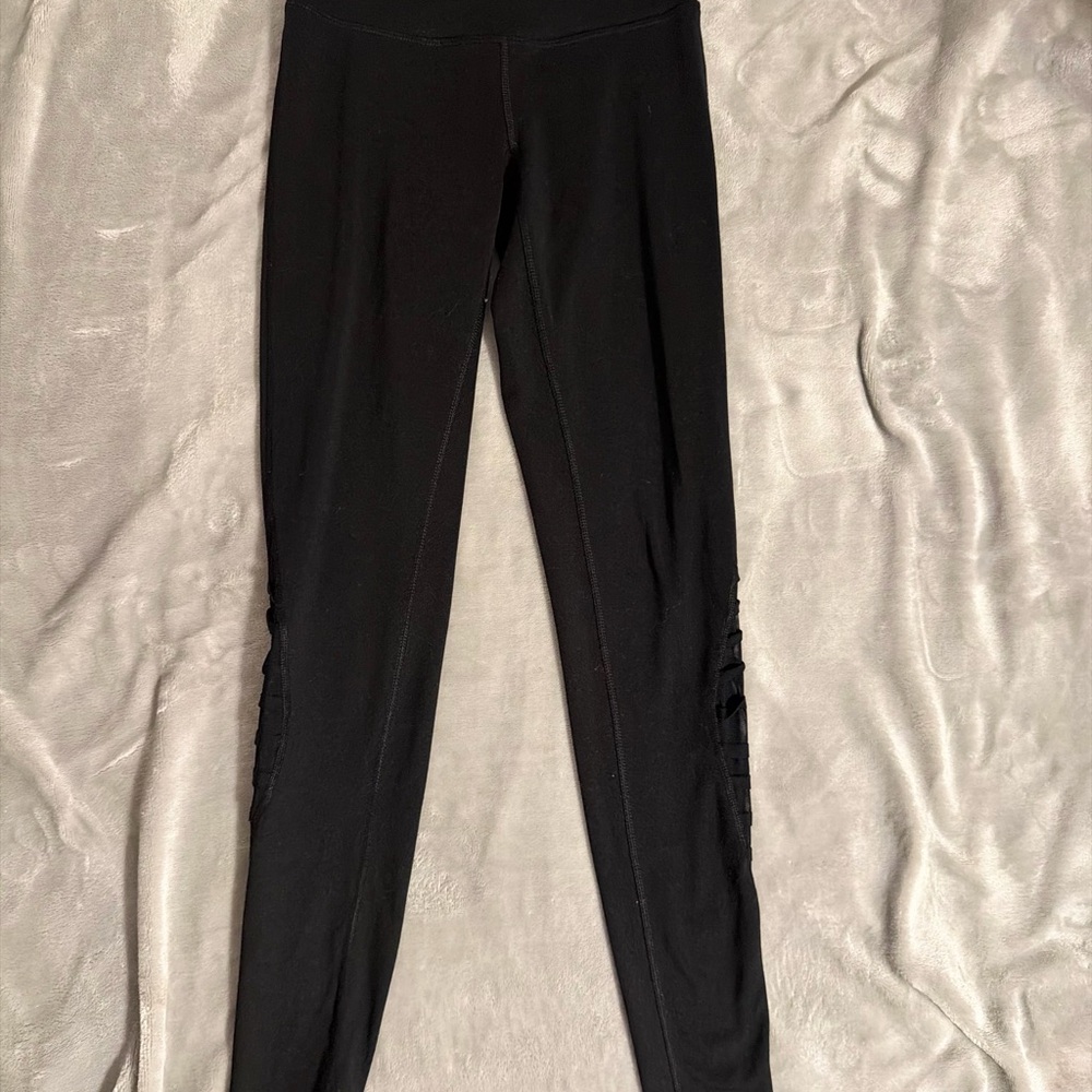 Champion Black Leggings with Logo Detail